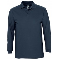 POLO PIQUÉ M/COMP 3 BOT WINTER AZUL ESCURO *